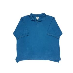 Vintage LL Bean Made in USA double L Cyan blue polo shirt mens large